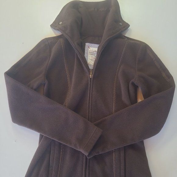 Vintage Tommy Hilfiger Zip Up Fleece Women's Jacket Brown - Size XS - Picture 1 of 3